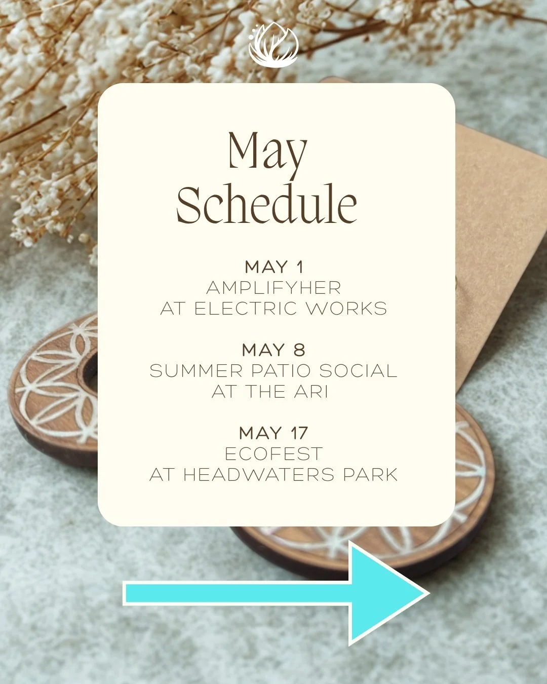 🌿 May is full of connection, creativity, and community 🌿

I&rsquo;ll be out and about this month in a few different spaces:

✨ May 1 &mdash; AmplifyHER at Electric Works (6&ndash;9 PM)
An evening celebrating women in music and entrepreneurship.

✨ 