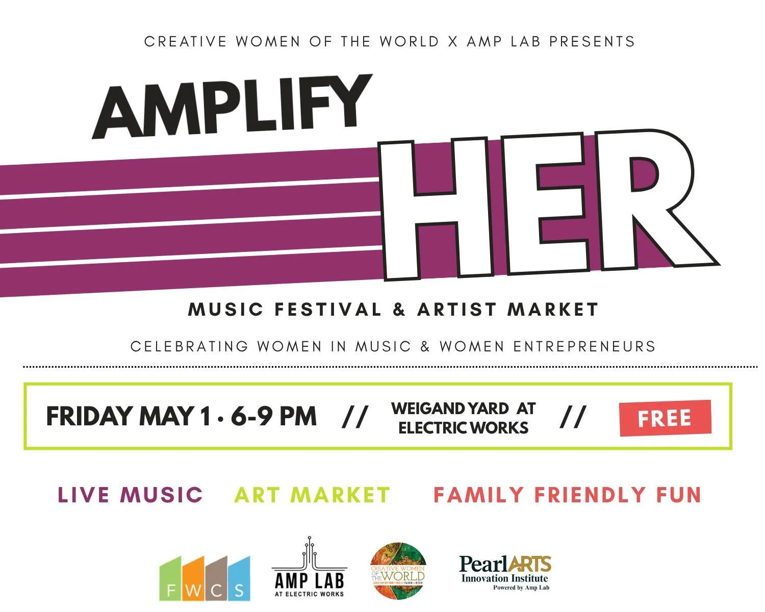 ✨ Tonight &mdash; AmplifyHER with @gocwow &amp; @amplabew ✨

I&rsquo;ll be at Electric Works this evening with Fritz Studio.

If you&rsquo;re looking for a way to ease into your evening, come wander, listen to music, and explore the market. I have @f