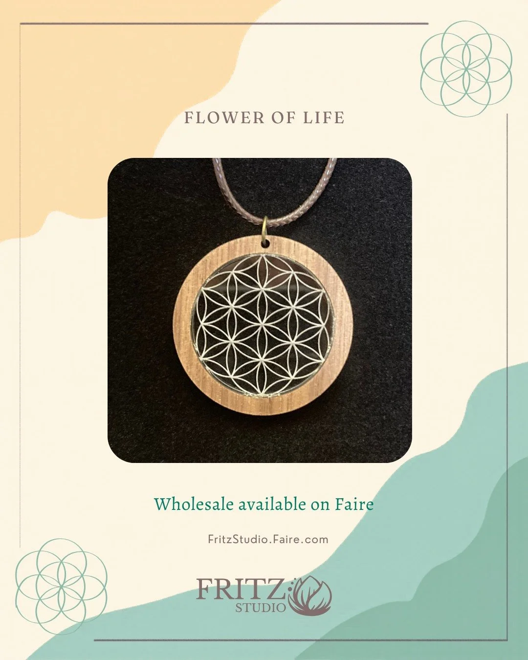 Find the feeling of carrying something meaningful close to the heart. Sacred geometry inspired pieces are laser-cut and finished by hand in Fort Wayne, Indiana.

Available wholesale on @faire_wholesale &mdash; link in bio.

#FritzStudioFW #MysticColl