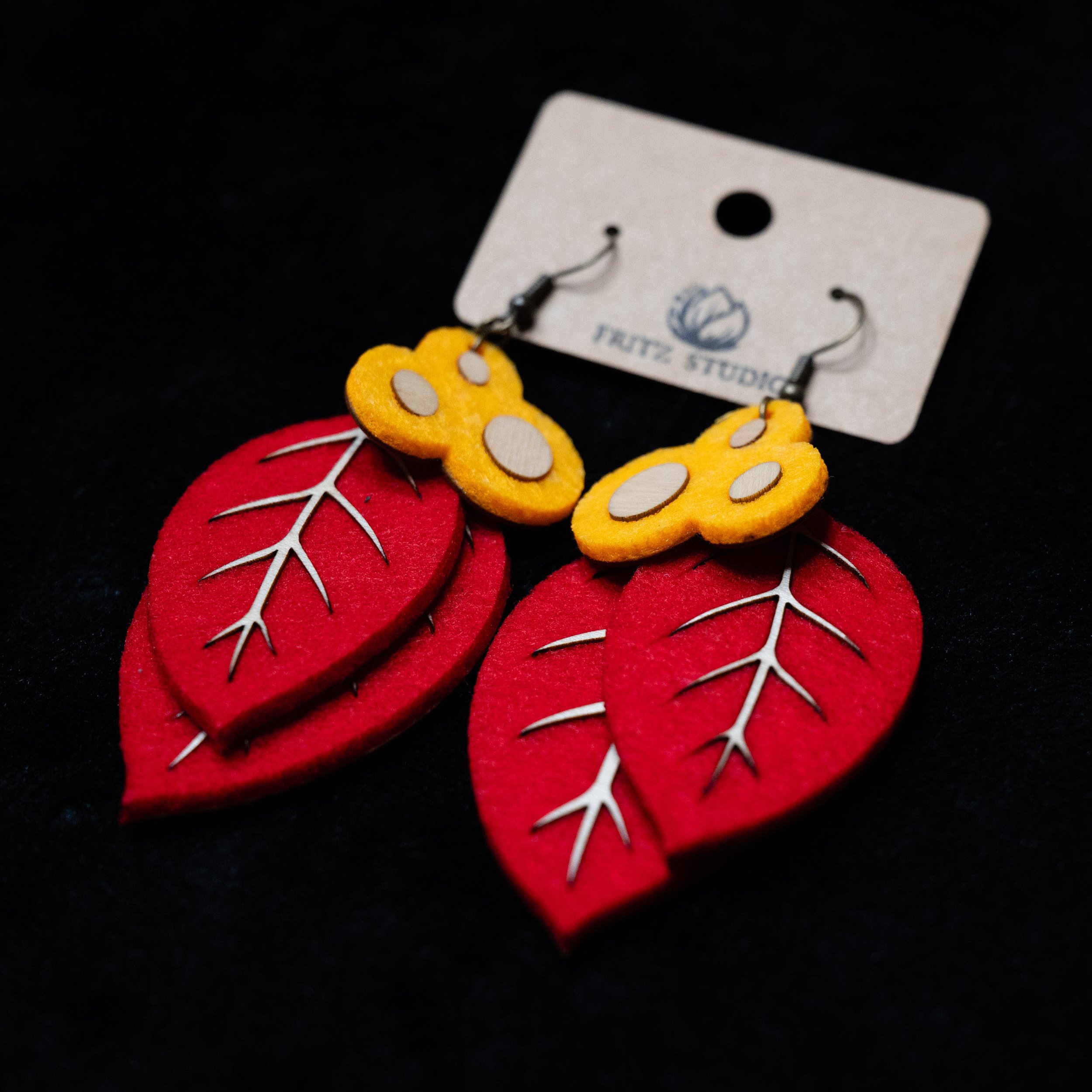 Petals of Serenity -Poinsettia Earrings
