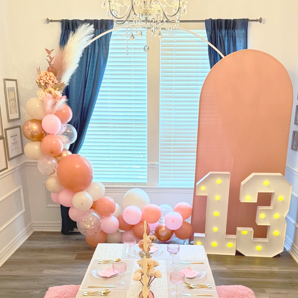 Boho Balloon Garland - Pink and Peach