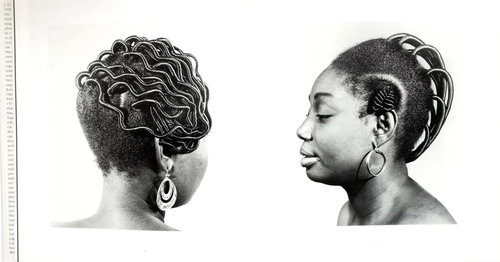 Ojeikere, J. D. ‘O. (2000). Photographs [Hair sculpture, Nigeria]. Design by Studio Ackermann (M. Bücher, T. Pfister, S. Moos, T. Schalow, & O. Ferner); text by A. Magnin.