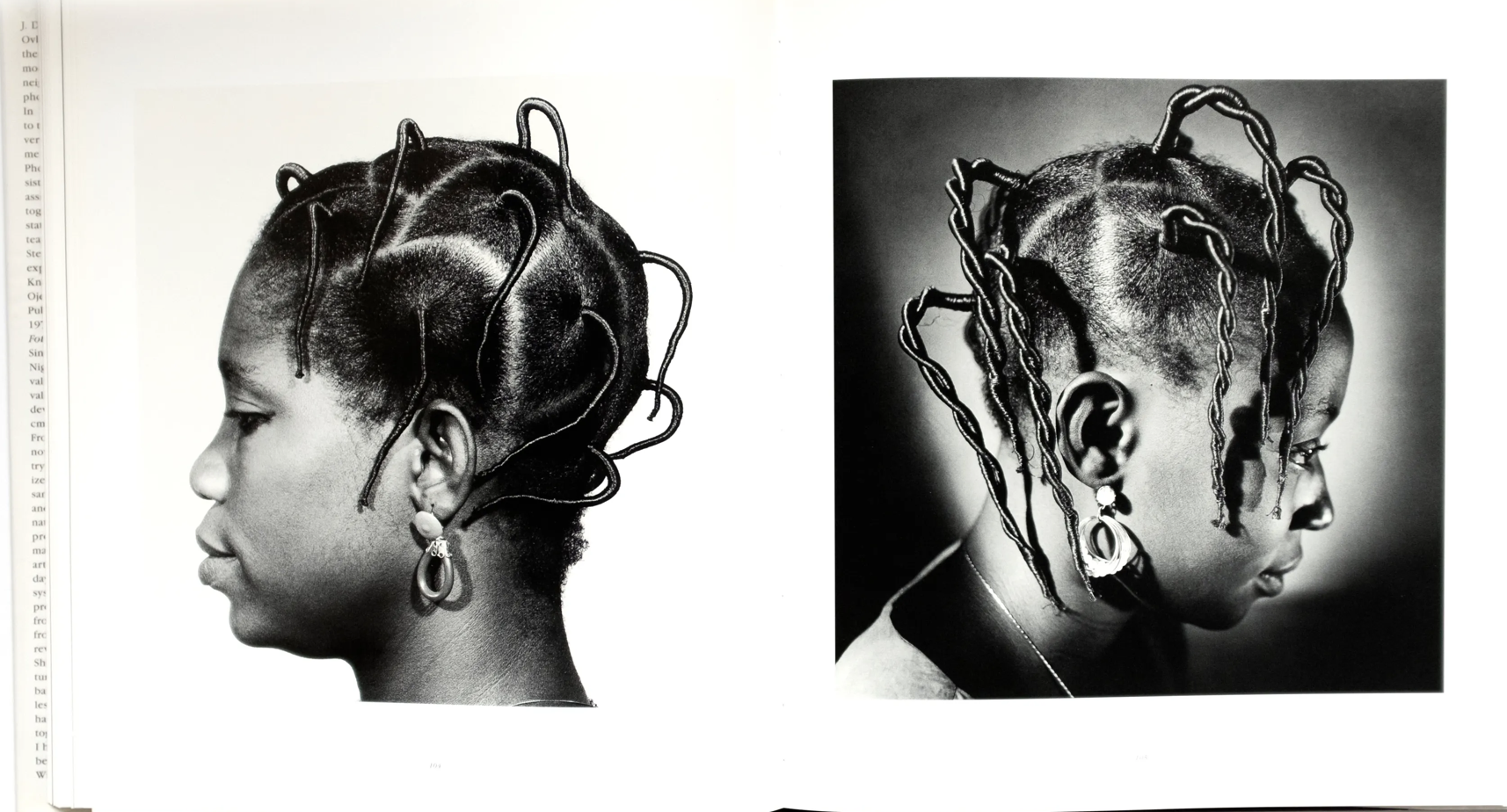 Ojeikere, J. D. ‘O. (2000). Photographs [Hair sculpture, Nigeria]. Design by Studio Ackermann (M. Bücher, T. Pfister, S. Moos, T. Schalow, & O. Ferner); text by A. Magnin.