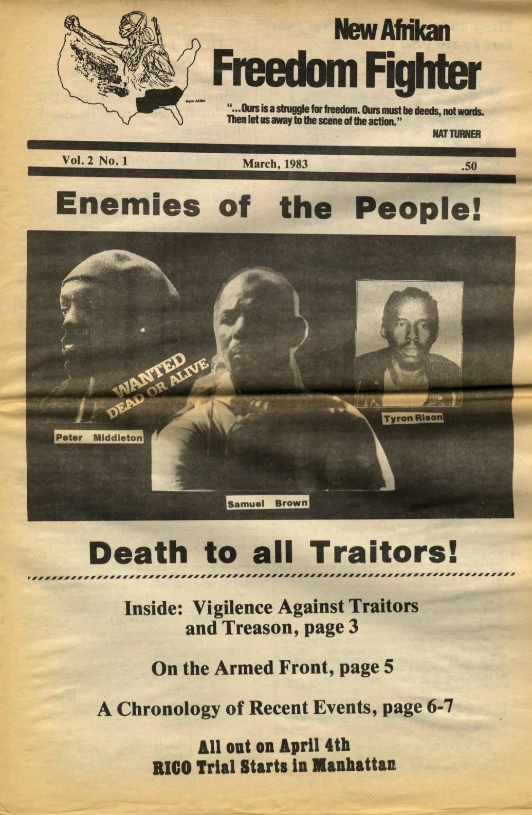 New Afrikan Freedom Fighter March 1983