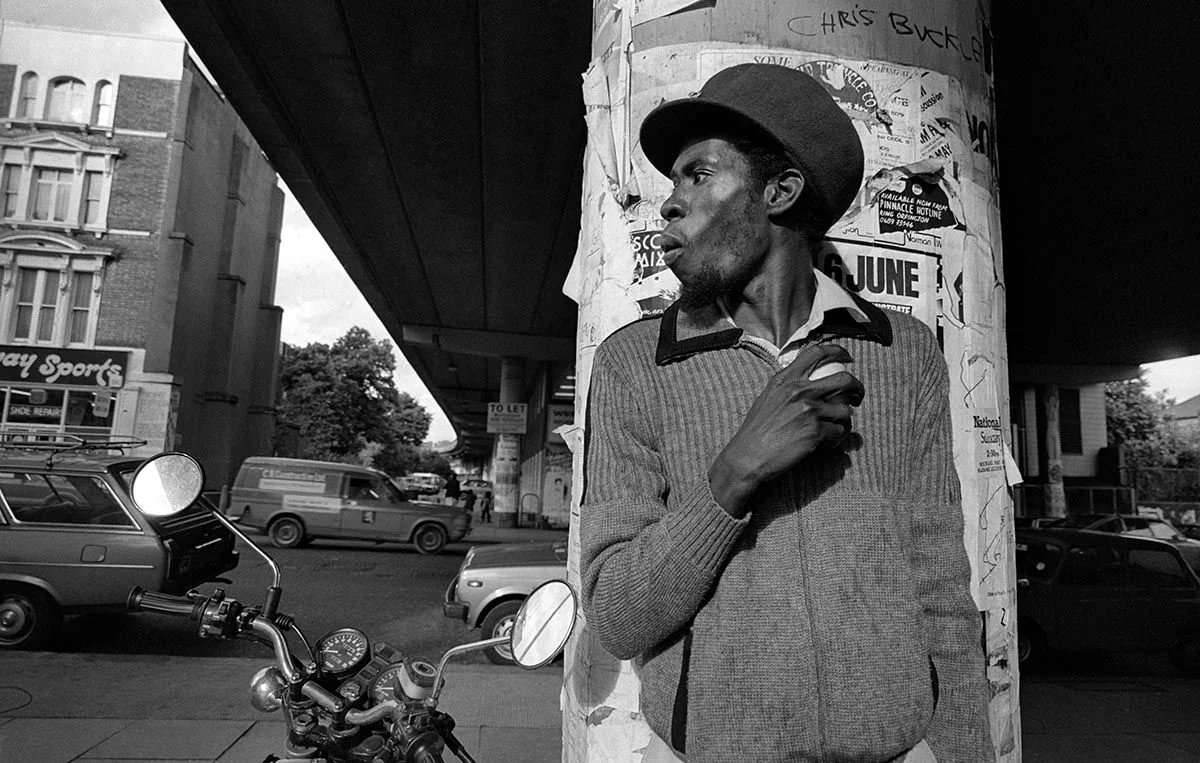 Jamaican poet Michael Smith, West London, 1982 © Adrian Boot.