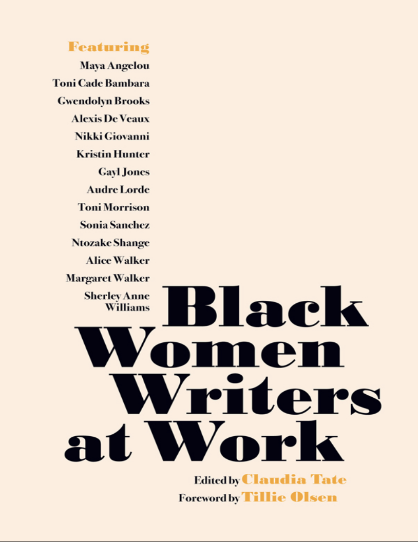 Black Women Writers at Work by Claudia Tate