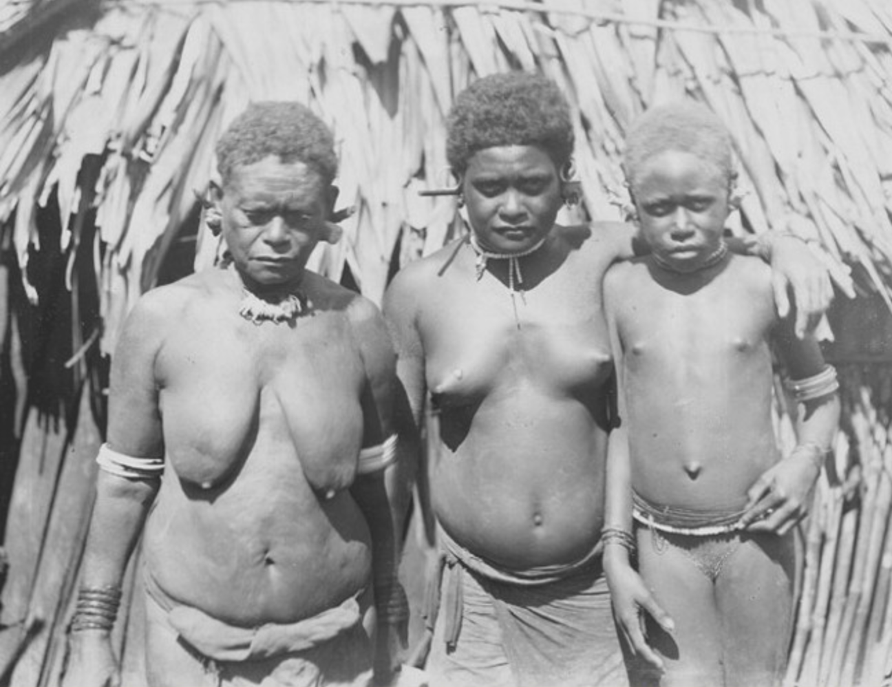 Three Generations of Women of native to Ferasiboa, Lau Lagoon, Malaita Island in 1906. Photo sourced from realhistoryww.com.