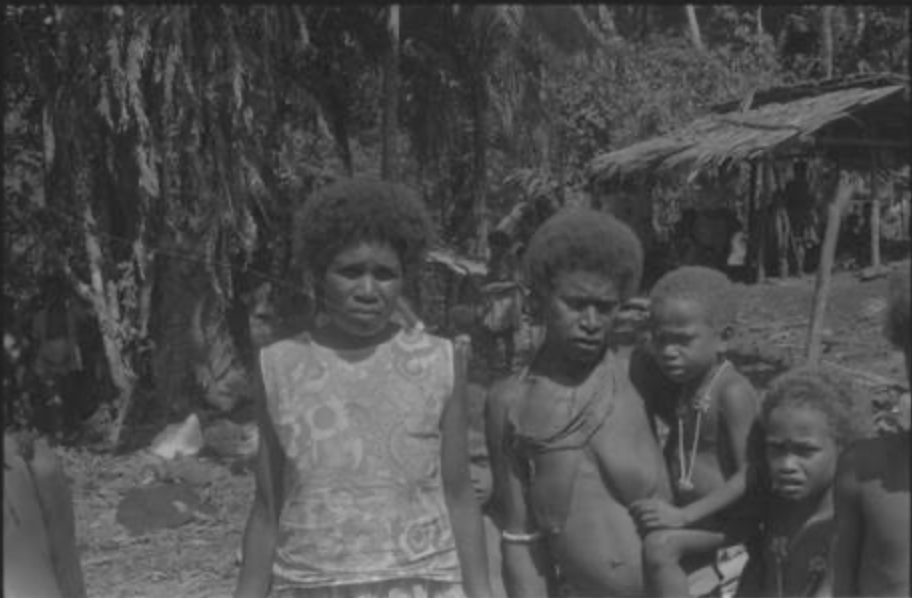 Family from the Solomon Islands.  Photographed by James L.O. Tedder in 1974. Sourced from the Pacific Manuscript Bureau.
