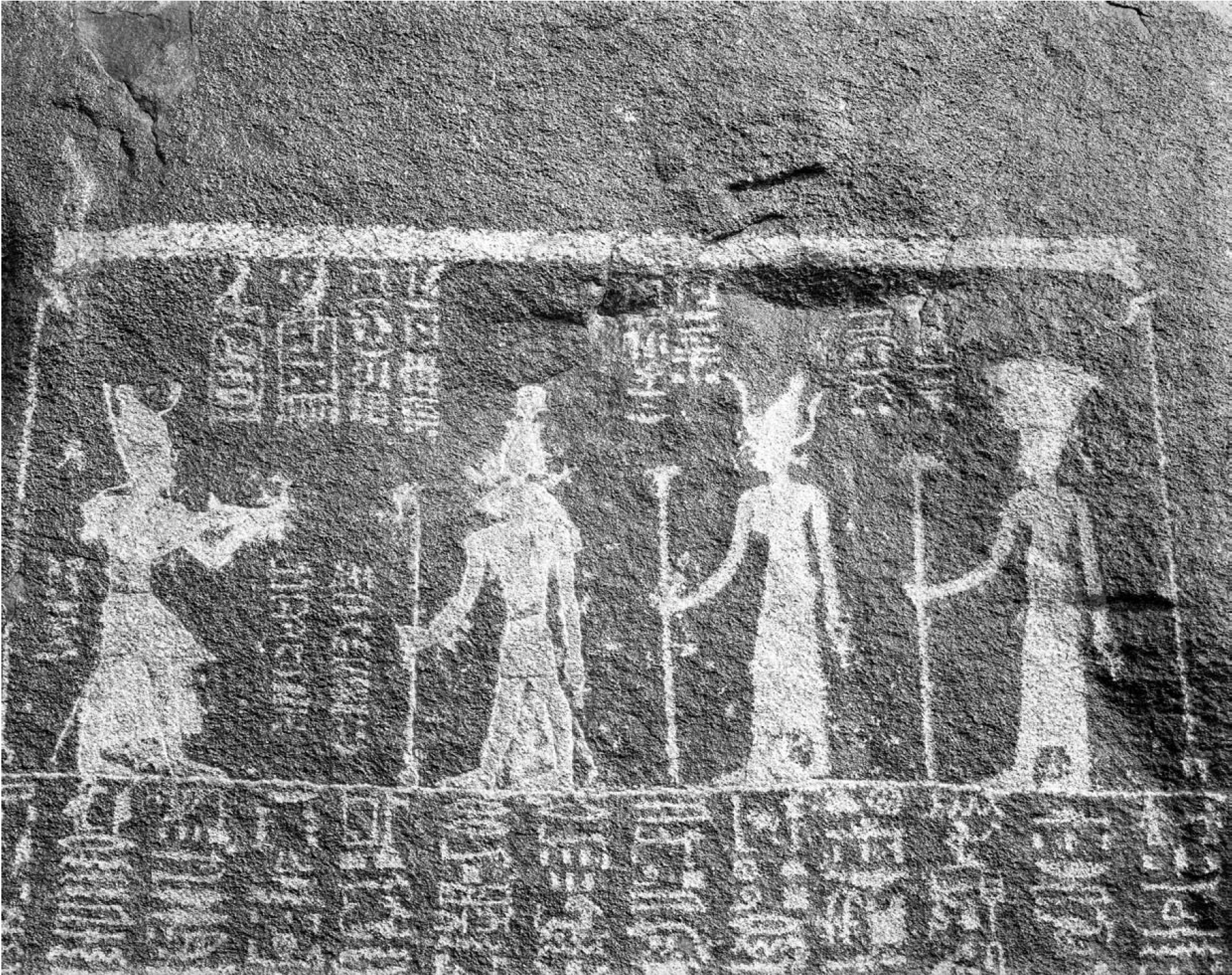 The Famine Stela on the island of Seheil, 1906, Photograph by Friedrich Koch from the Oriental Institute, University of Chicago.