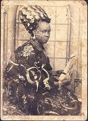 Wolof boubou ensemble with matching moussor headwrap, Senegalese traditional dress.