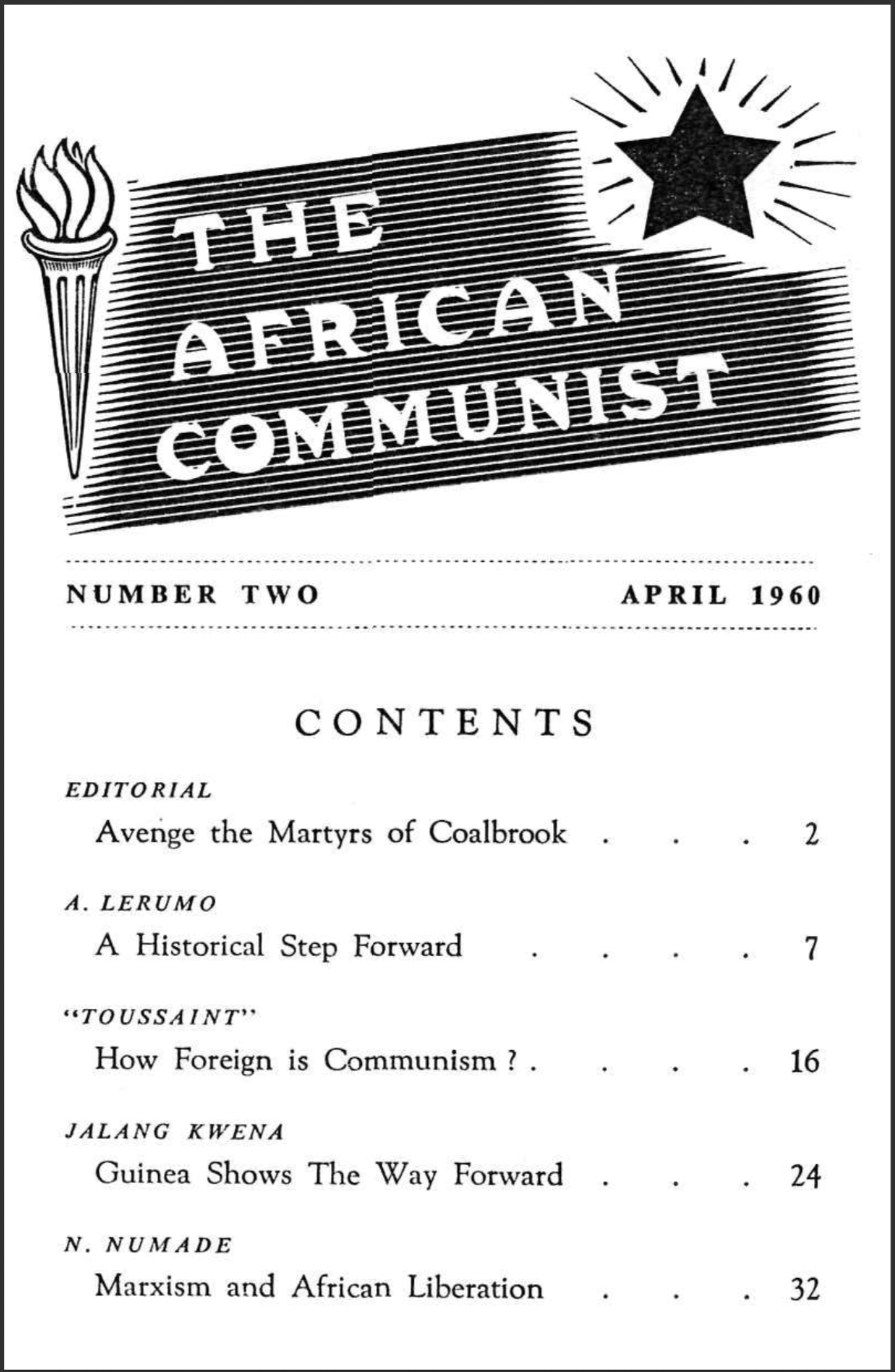 The African Communist No.2 April 1960