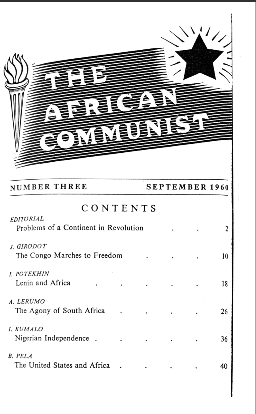 The African Communist No.3 September 1960