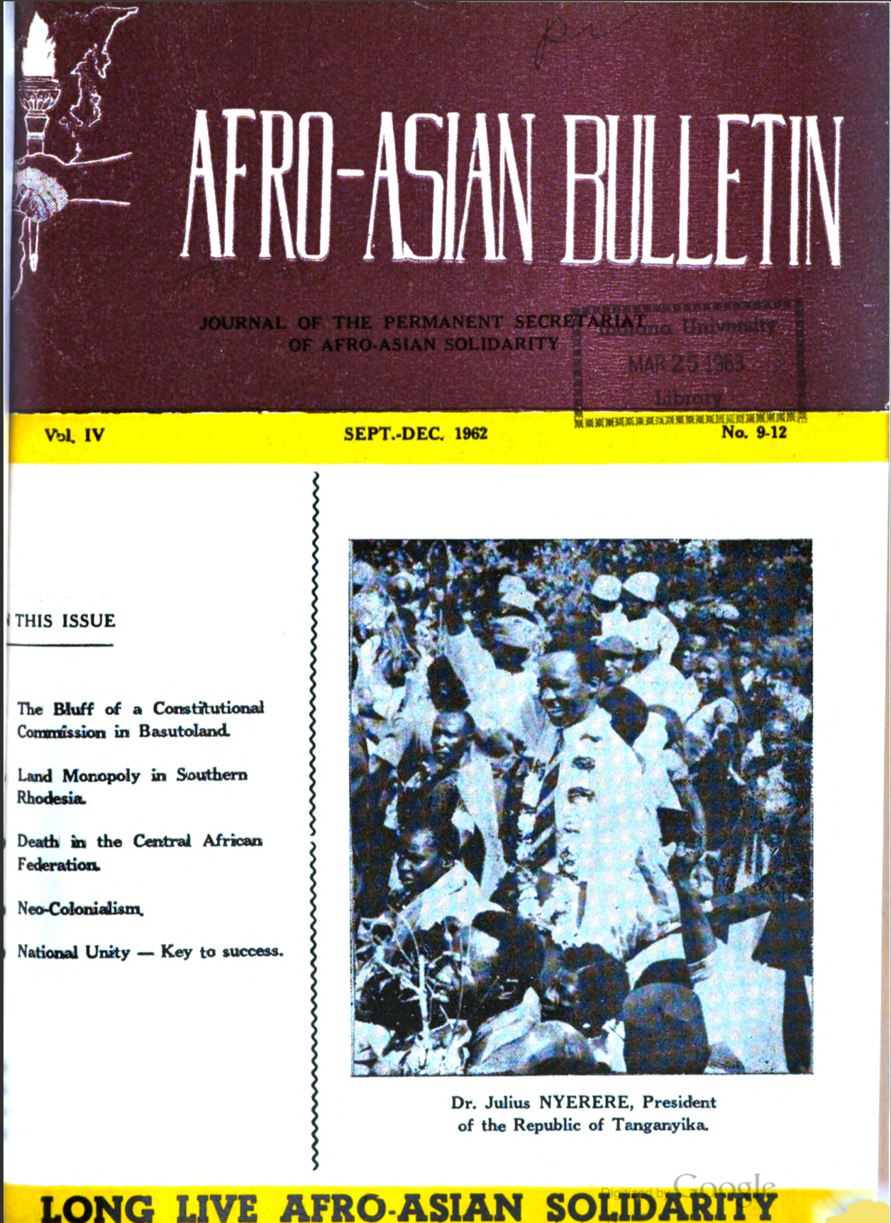 Afro-Asian Bulletin VOL. IV Sept-Dec 1962