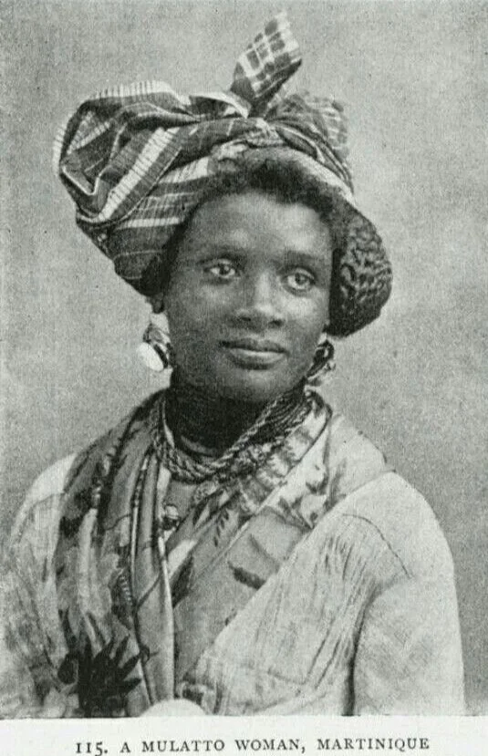 Martinican Creole woman wearing a traditional madras headwrap.