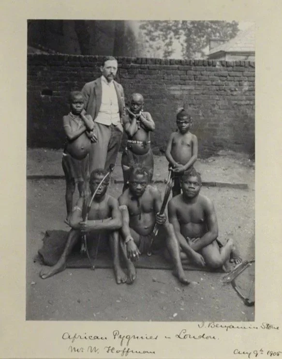 African Pygmies in London (including William Hoffman), photographed by Sir (John) Benjamin Stone, 1905.