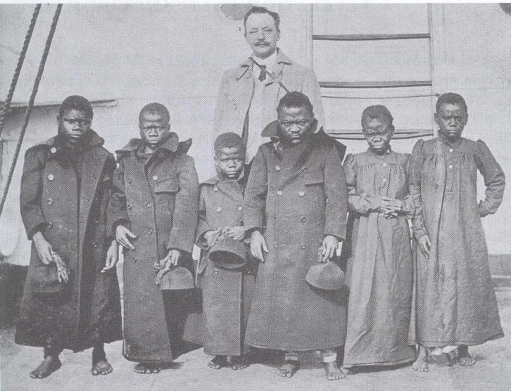 Pygmies brought over from the Congo via http://www.bamzee.net/pygmies-in-the-rockies.html#PhotoSwipe1753698487854