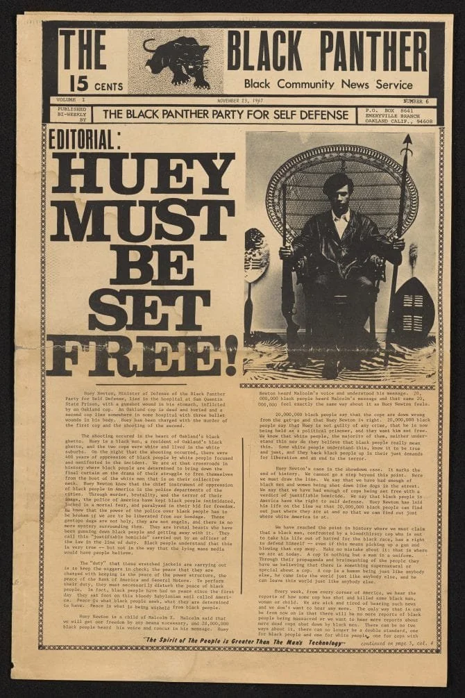 Black Panther Black Community News Service vol. I no. 6, 1967, Black Panther Black Community News Service collection, MS 178, African American Museum & Library at Oakland, Oakland Public Library.