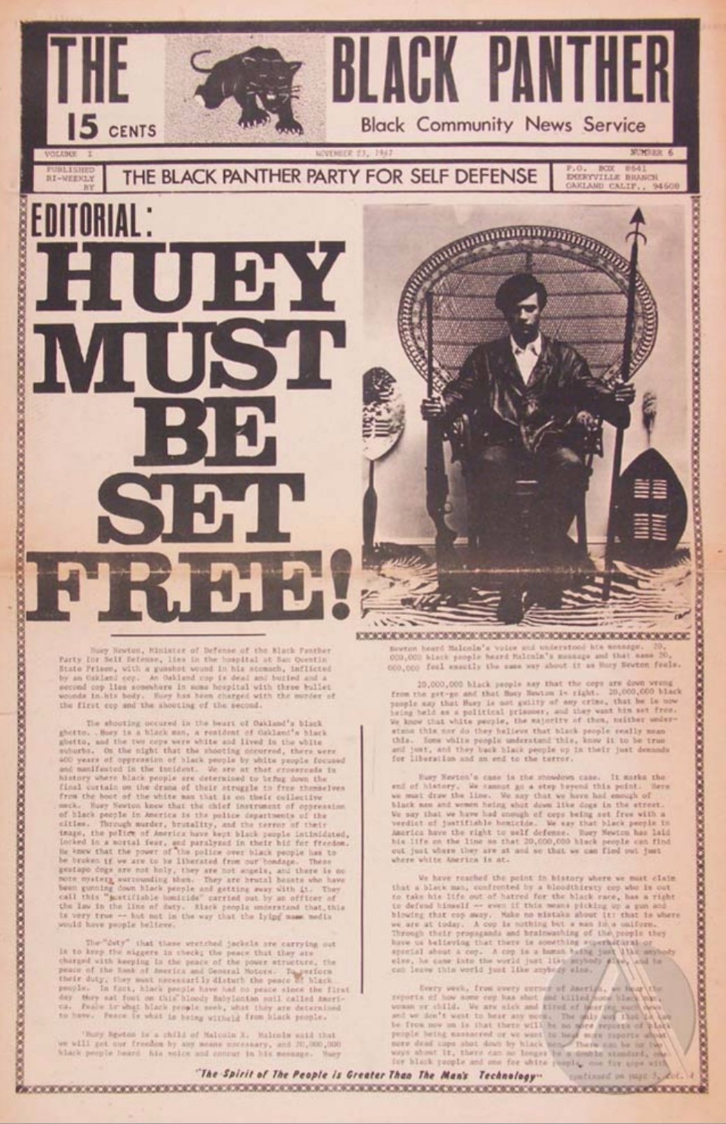 The Black Panther Black Community News Service 1967 Vol 6