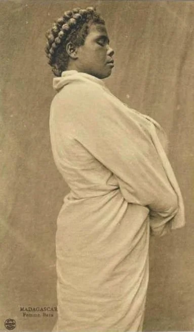 Vintage portrait of a Bara woman in Madagascar