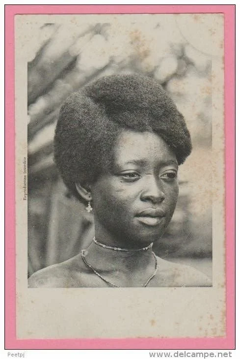 Congo Free State: Vintage photo of a Congolese woman.