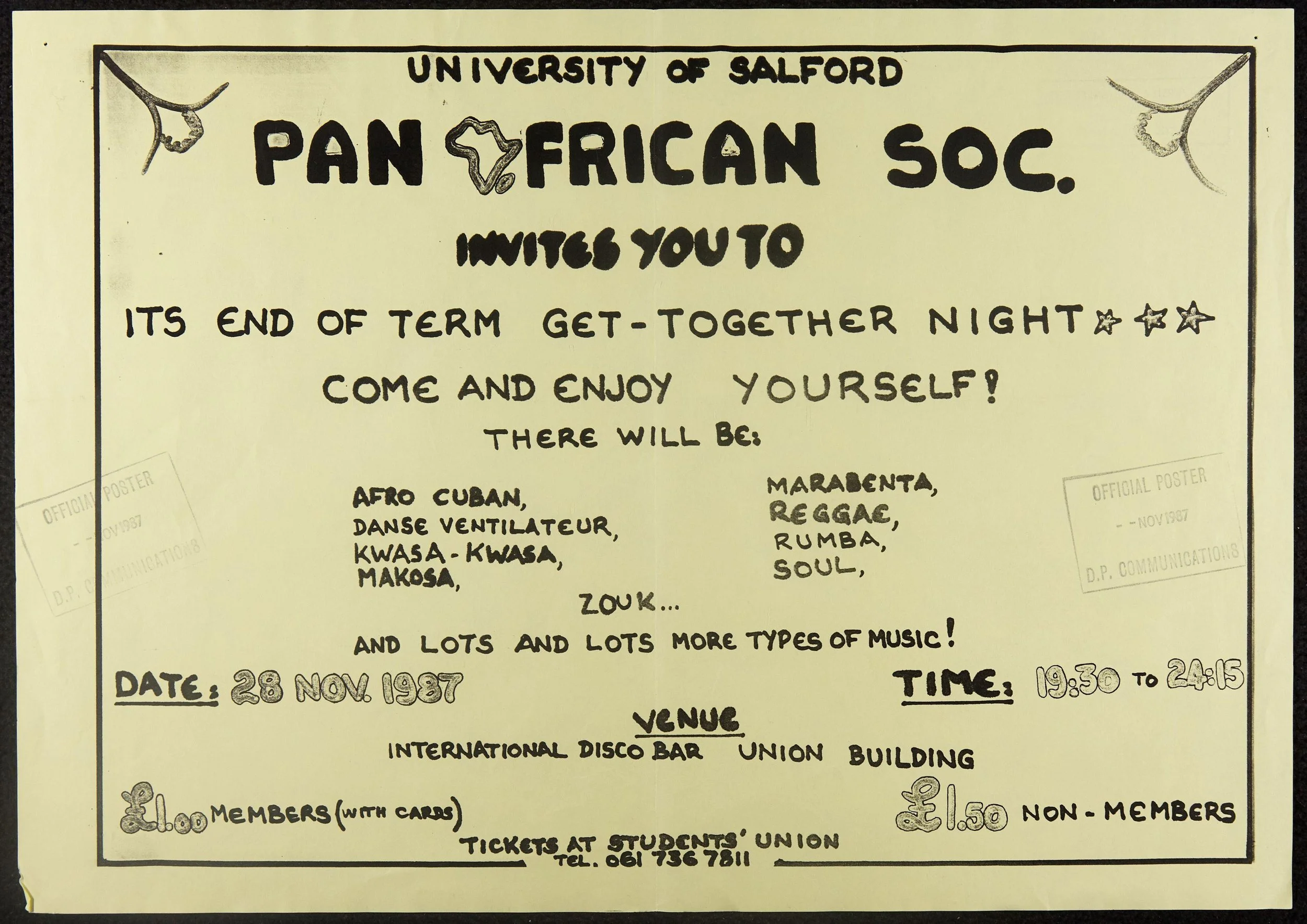 University of Salford Students Union. University of Salford Pan African Society. 1987. https://jstor.org/stable/community.34588082.