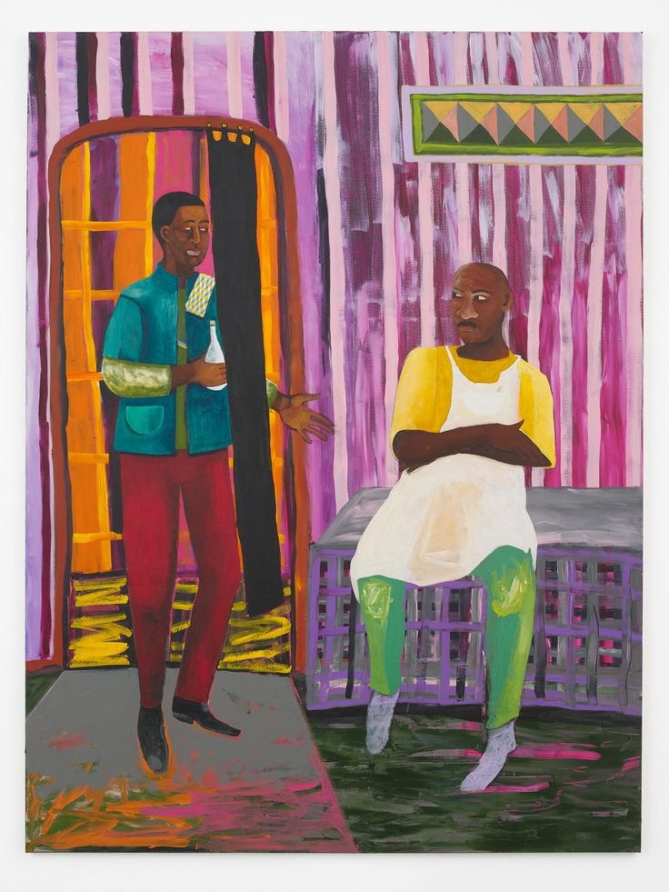 Himid, Lubaina. (2025). Repair Jobs [Acrylic and charcoal on linen]. Hollybush Gardens, Clerkenwell, London, United Kingdom.