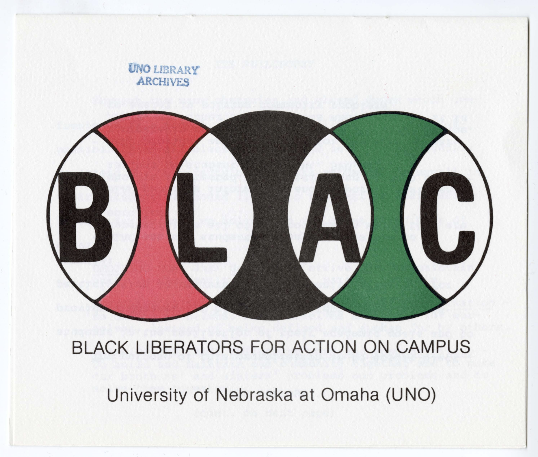 B.L.A.C. (Black Liberators for Action on Campus), University of Nebraska at Omaha, https://www.jstor.org/stable/community.36610140