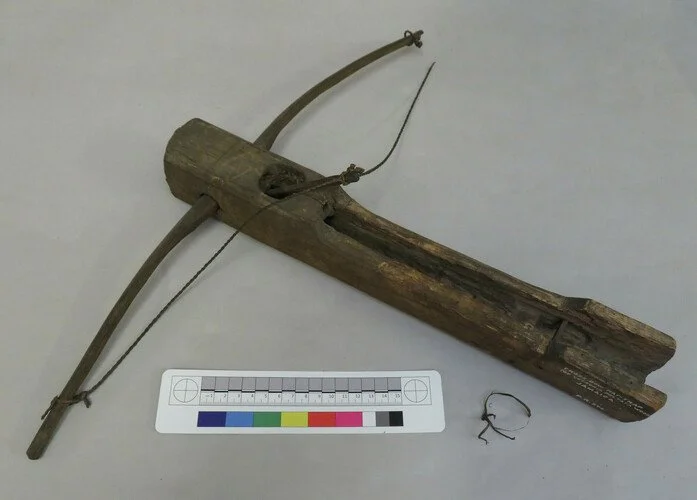 Pitt Rivers Museum, University of Oxford. (n.d.). Wooden crossbow trap. [Review of Wooden crossbow trap. ]. https://www.prm.ox.ac.uk/collections-online#/item/prm-object-145295
Crossbow trap. Made from wood. The stock is rectangular in section and car