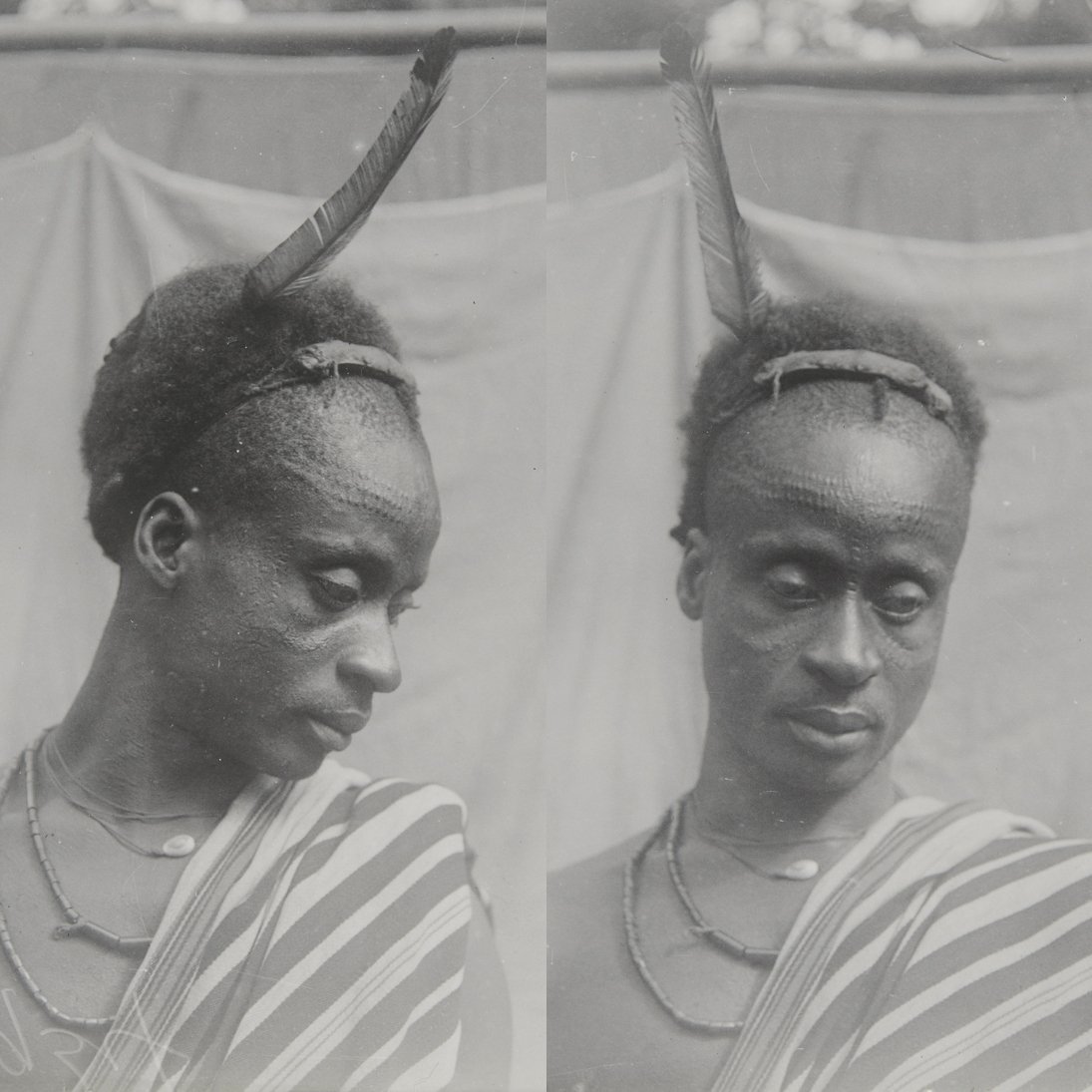 A person from Nsukwa, a western Igbo community in the Enuani area of today’s Delta State. Nsukwa is apparently an anglicisation of Nchukwa according to J. G. Nkem Onyekpe (2012). Nsukwa was known for its women’s pottery industry. Photographs by North
