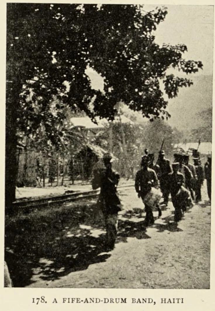 A Fife and Drum Band, Haiti, 1910. from the Negro in the new world by Johnston, Harry H.