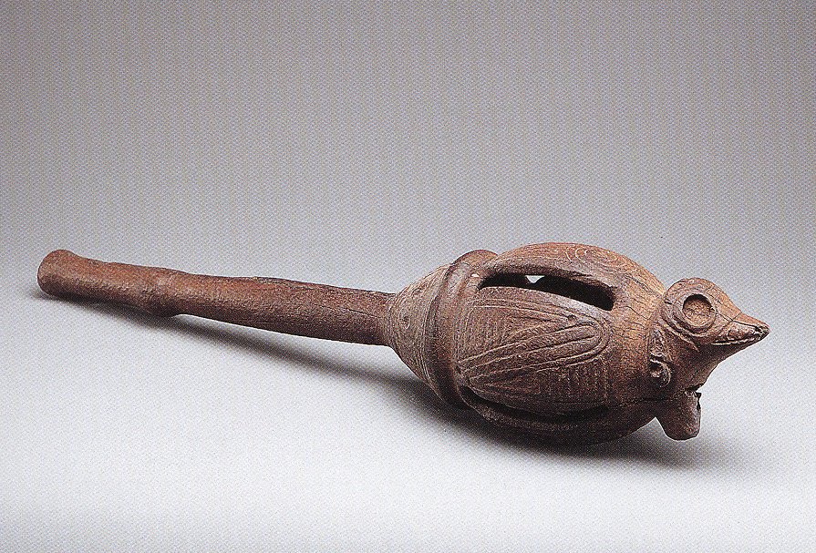 Taino wooden rattle