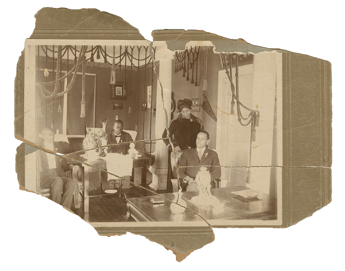The Princetta R. Newman Collection of Family Photographs, Tulsa, Oklahoma. (n.d.-a). Photographic print of Beatrice Coleman and Beatrice Dedman, and unidentified men in indoor setting, early 20th century. Collection of the Smithsonian National Museum
