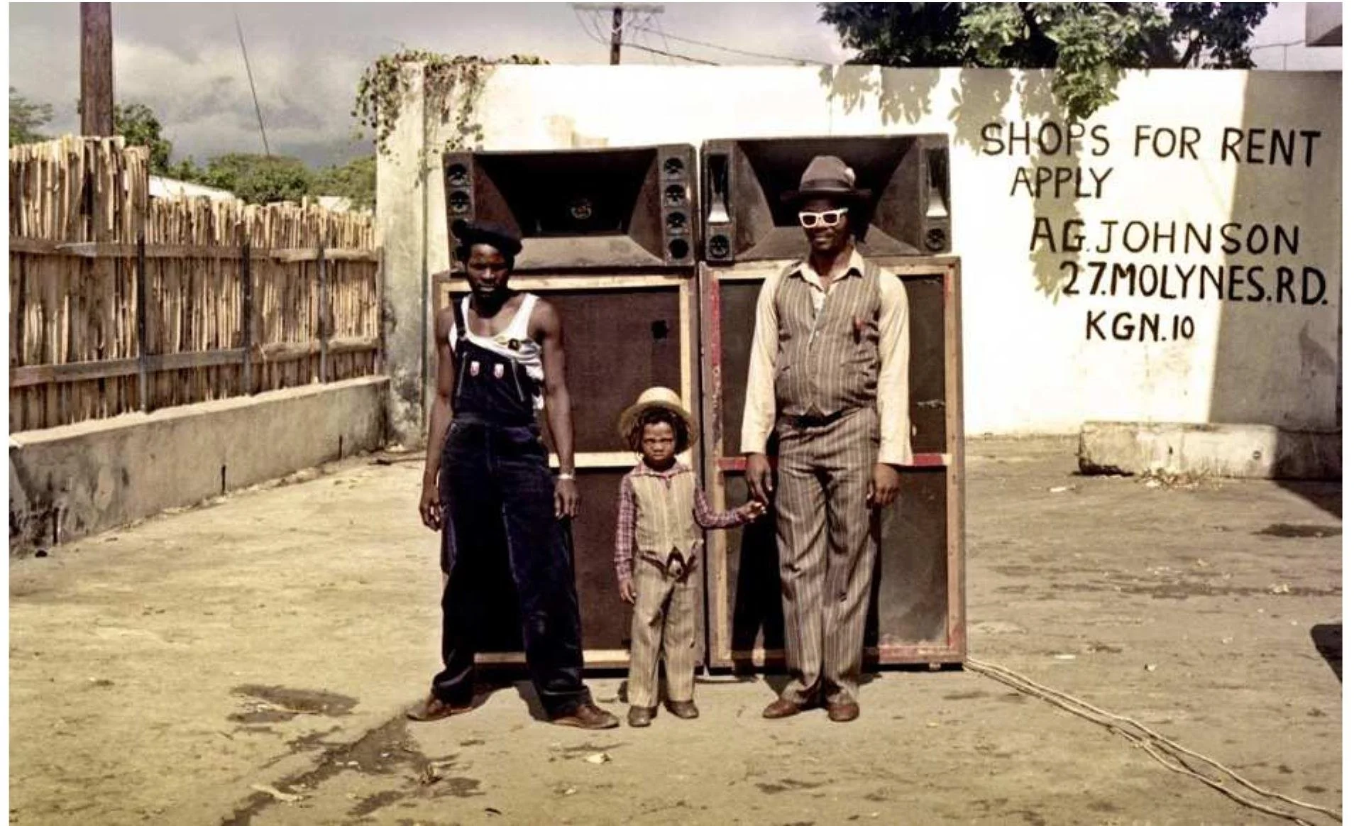 Figure 2 - Sound System speakers in Jamaica. Photo courtesy of Beth Lesser, From the series "Rub a Dub Style" technological (see Slater & Adam 2012) paradigm in 1960’s Jamaica, where within the confines « Sound systems were portable high fidelity pla