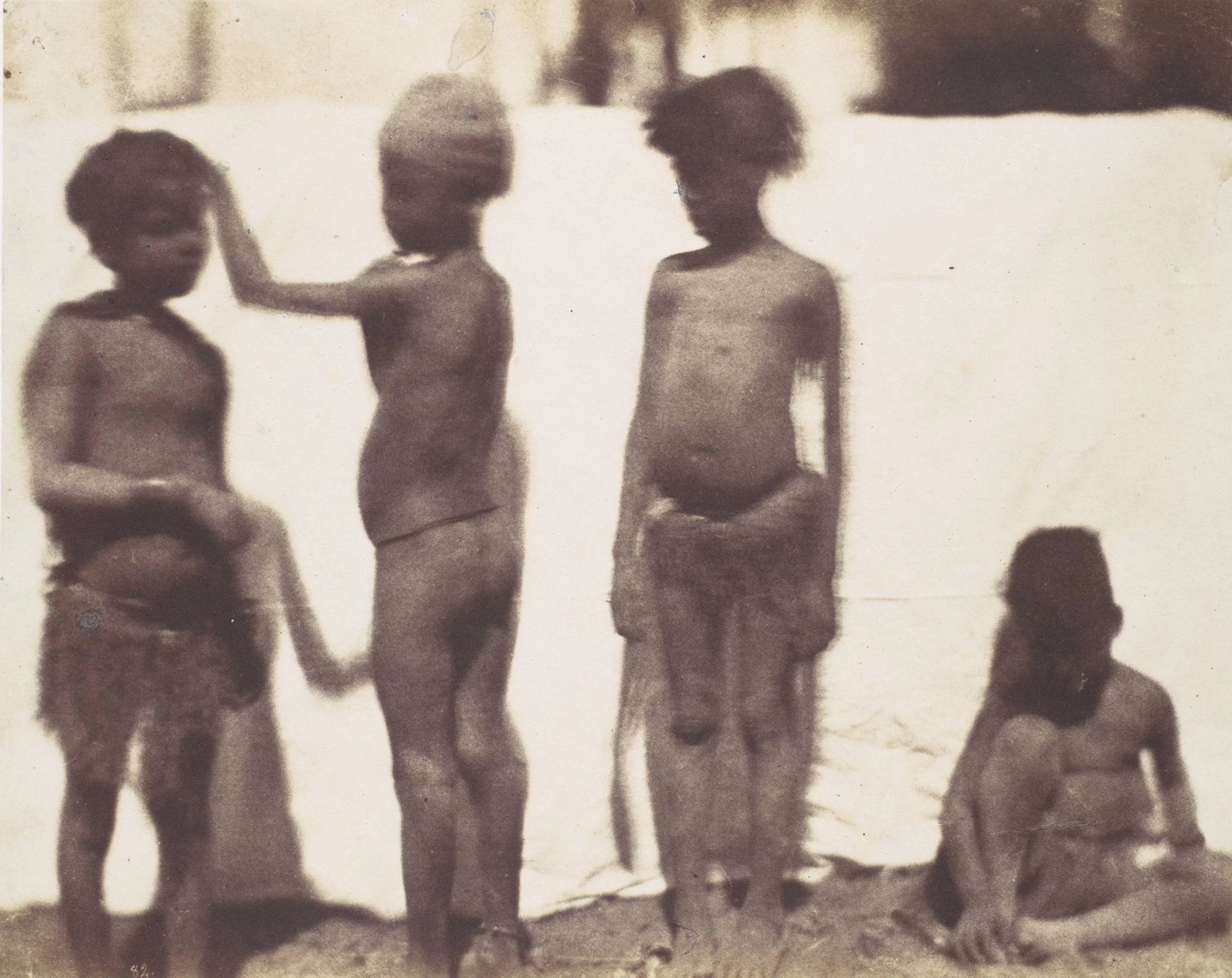 Children from the village of Kalabshah, Nubia, photograph by Ernest Benecke, 1852, salted paper print, Metropolitan Museum of Art. 