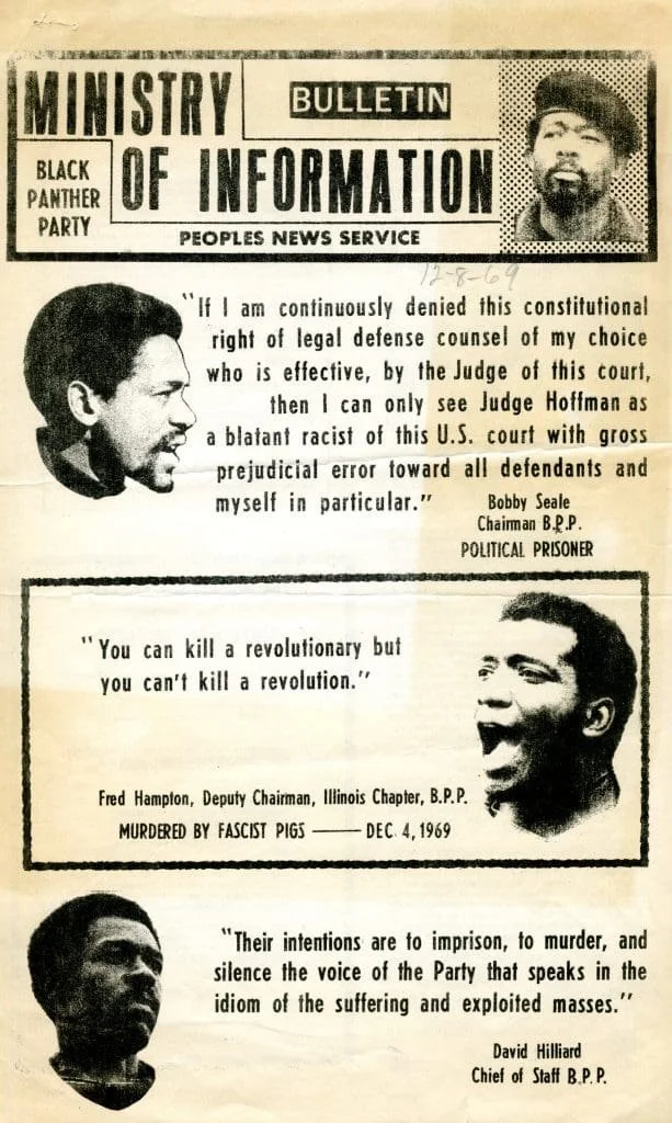 Black Panther Party Ministry of Information bulletin flyer, December 8, 1969, African American Museum & Library at Oakland Vertical File Collection, MS 179, African American Museum & Library at Oakland, Oakland Public Library.