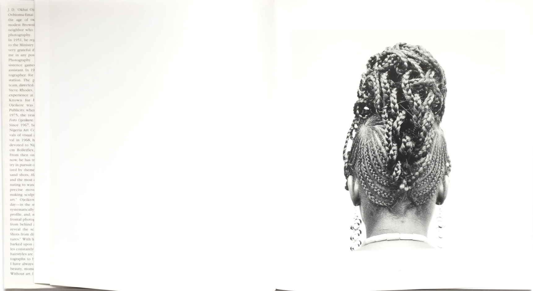 Ojeikere, J. D. ‘O. (2000). Photographs [Hair sculpture, Nigeria]. Design by Studio Ackermann (M. Bücher, T. Pfister, S. Moos, T. Schalow, & O. Ferner); text by A. Magnin.