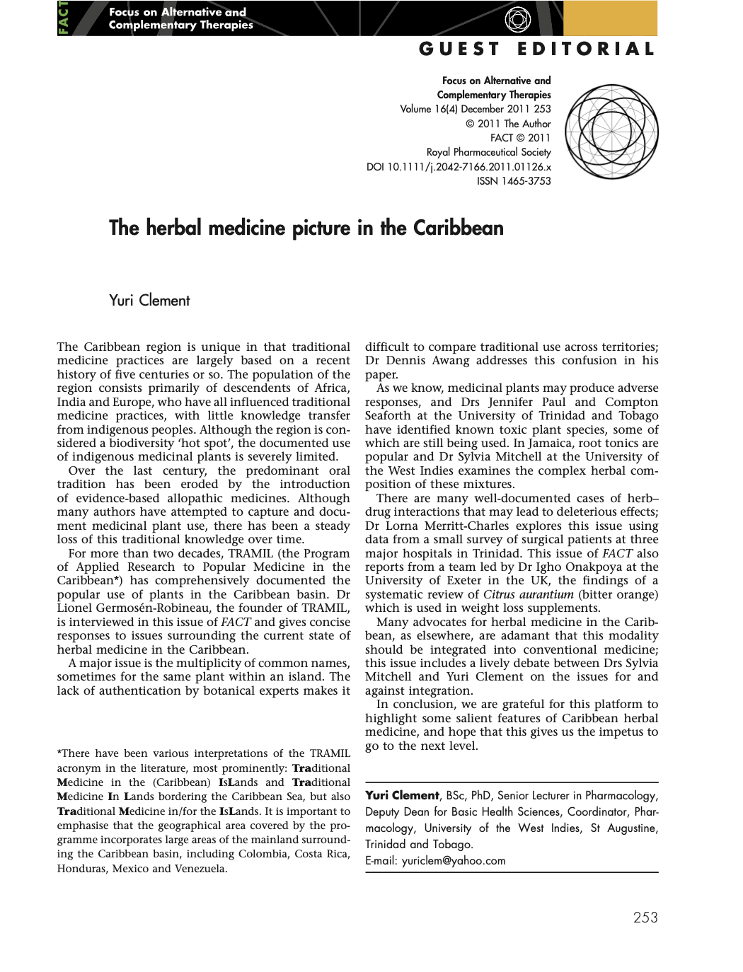 The Herbal Medicine Picture in the Caribbean 