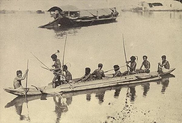 A fishing outrigger used by the Negritos