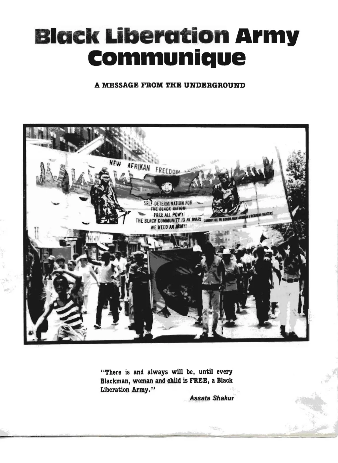 Black Liberation Army Communique 