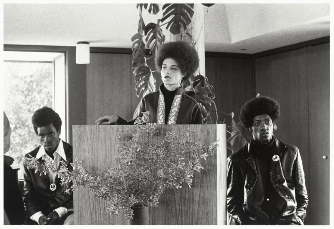 Kathleen Neal Cleaver: Inspired by women of the civil rights movement, Cleaver joined other women as influential members of the Black Panther leadership. (Above) Cleaver addresses the congregation of the Unitarian Church, San Rafael, Calif.

