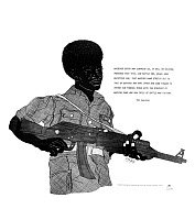 BLACK PANTHER POSTER.
'Wherever death may surprise us, it will be welcome, provided that this, our battle cry, reaches some receptive ear.' Poster by Emory for the Black Panther Party, 1960s or 1970s