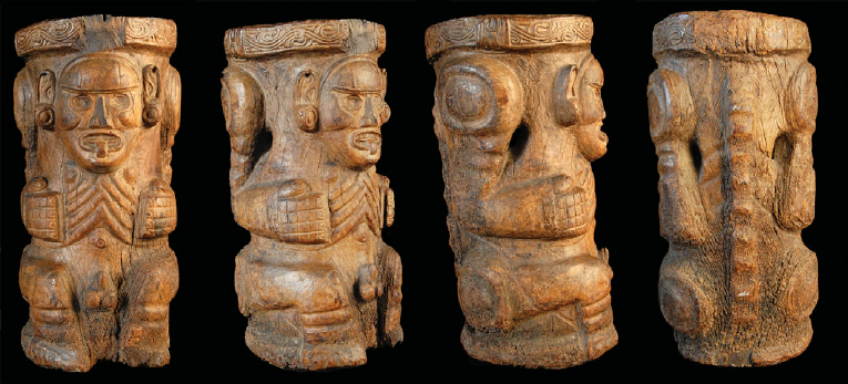 Reliquary, Guaiacum sp., AD 1052–1176 (modelled dates), Dominican Republic/Haiti (?). H: 460mm; W: 249mm (max); D: 250mm. Courtesy of Musée Barrois, Bar-le-Duc, France, 850.20.38.