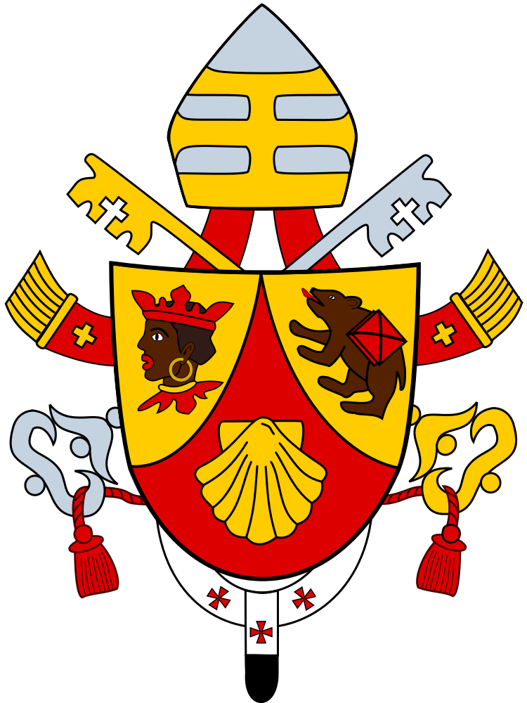 Coat of Arms of Pope Benedict XVI featuring the "Moor's head".