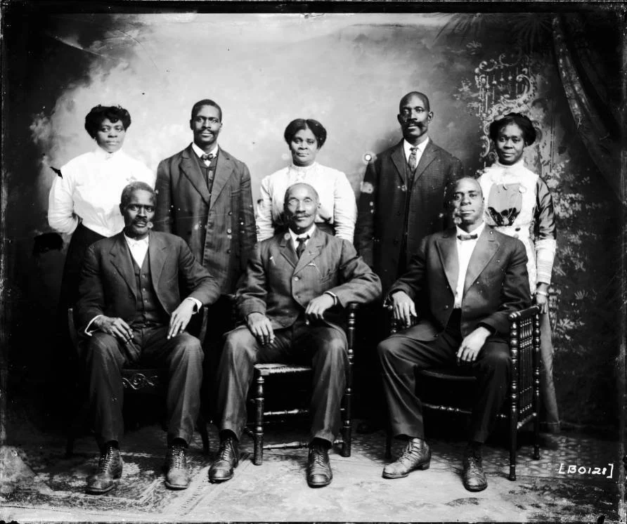 studio portrait of an African American family