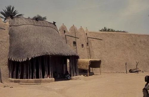 Lamidat de Rey-Bouba, a historic royal palace complex in northern Cameroon. Lamidat of Rey-Bouba (Cameroon), in January 1974.