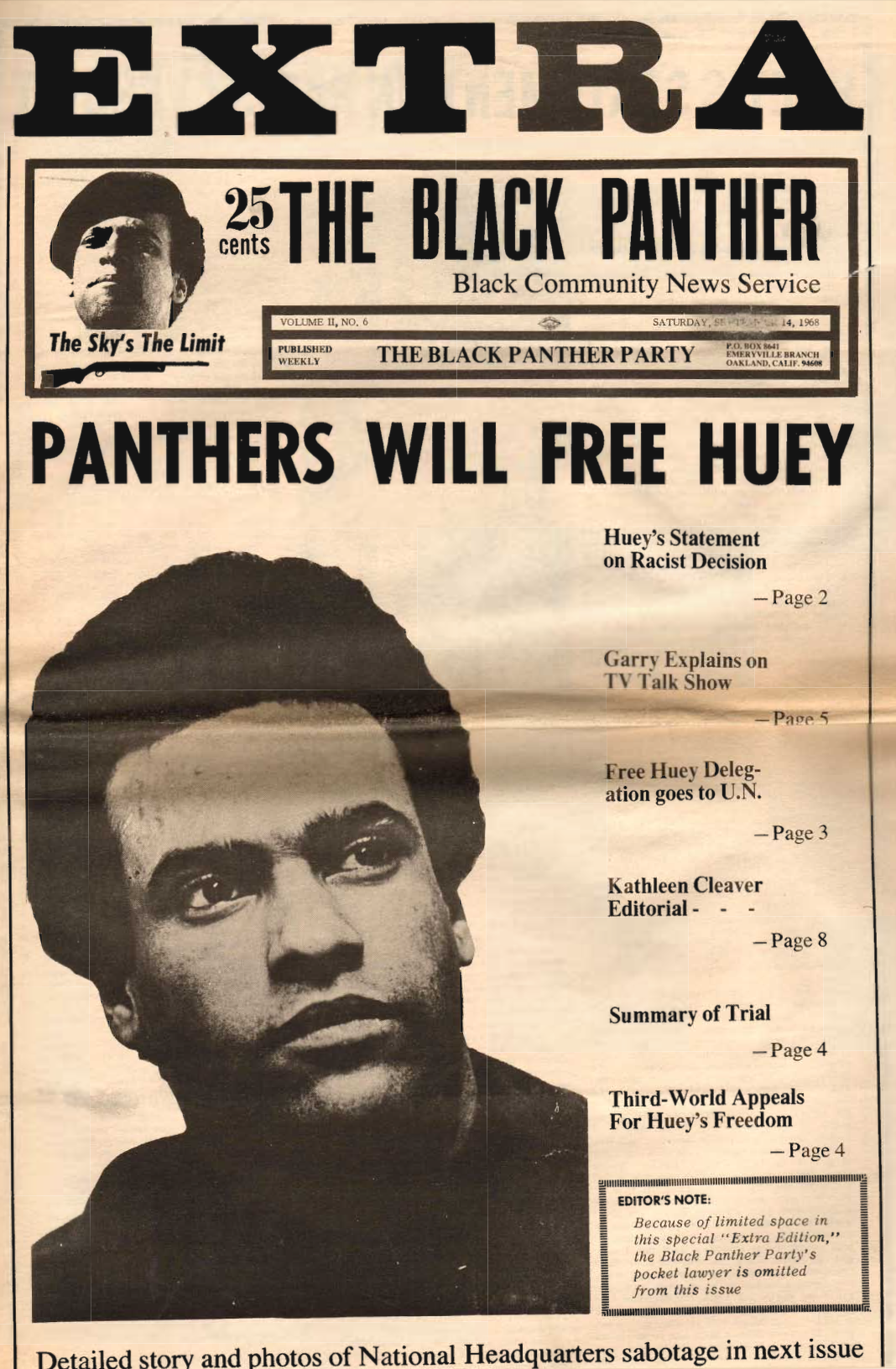 The Black Panther Black Community News Service 1968 Vol 2
