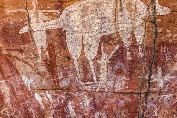 Aboriginal rock painting of Megafauna, Quinkan rock art, Laura, QLD