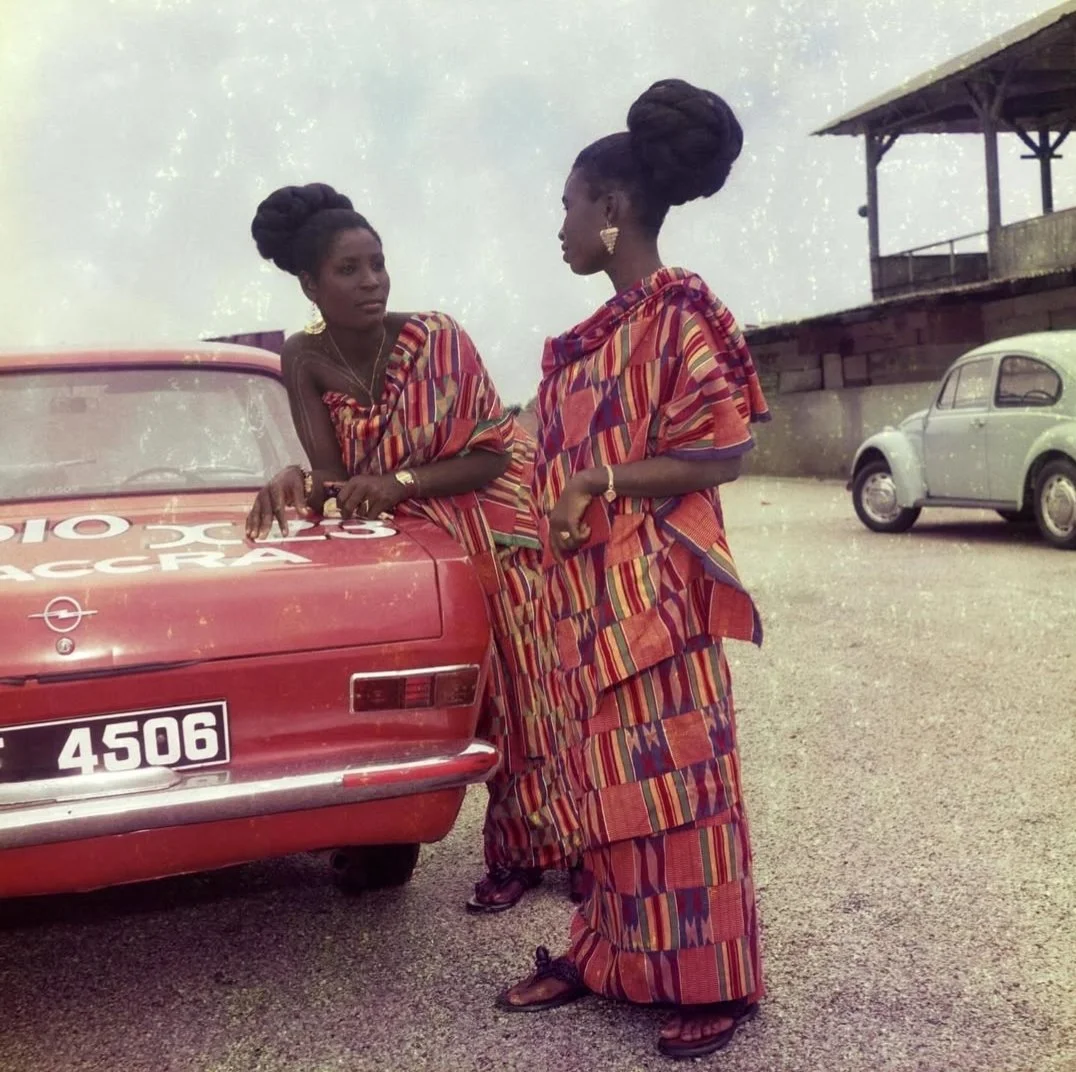 Ghanaian women wearing Kente in the 70s, for a church celebration. Accra, Ghana, 1970s. James Barnor/Autograph ABP, London.