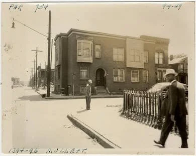 "Black Bottom Street View" at Detroit Public Library documents the long-gone African-American neighborhood. Burton Historical Collection, Detroit Public Library.