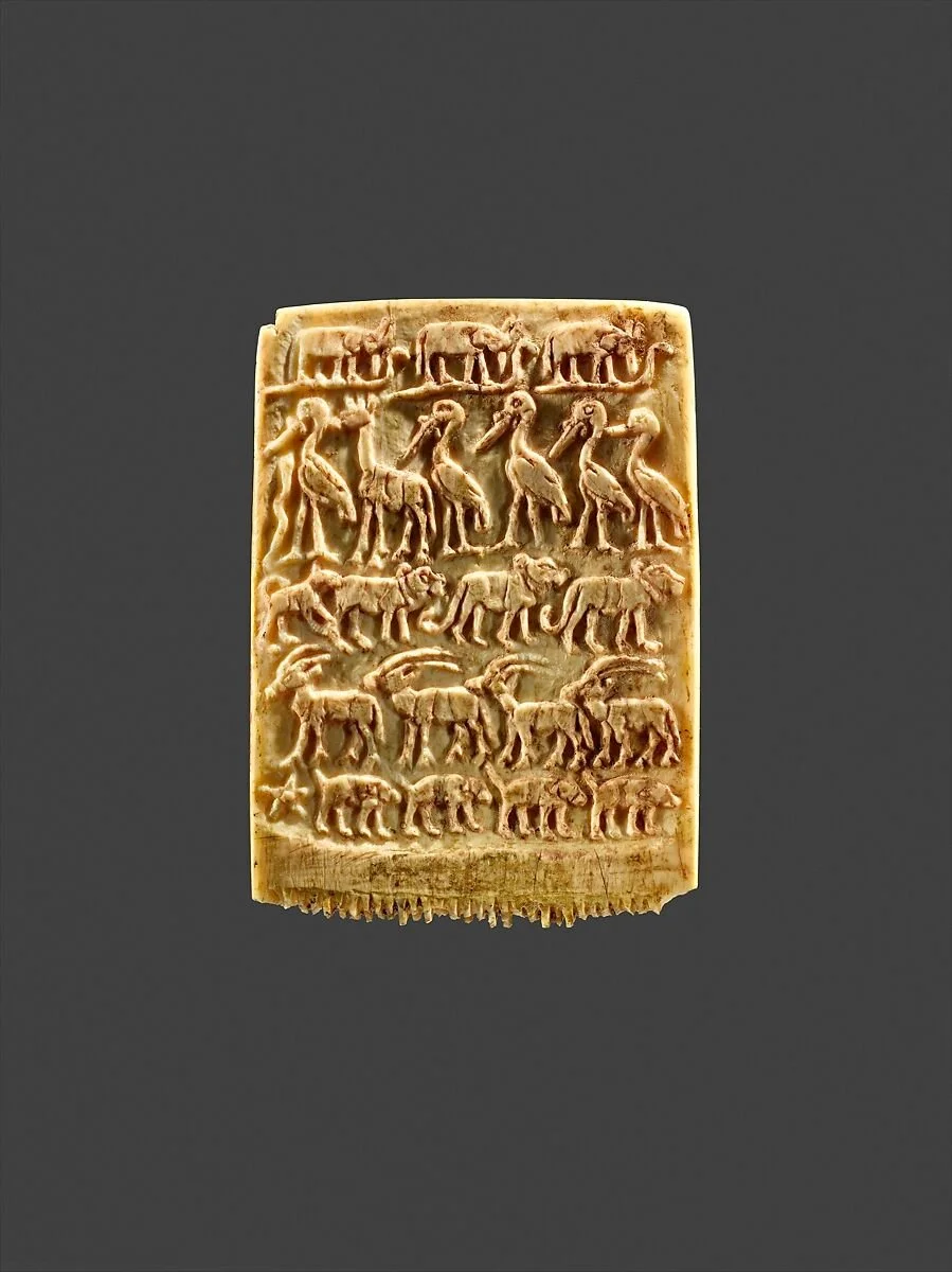 
Hair Comb Decorated with Rows of Wild Animals, Predynastic, Late Naqada III, ca. 3200–3100 B.C. The Metropolitan Museum of Art